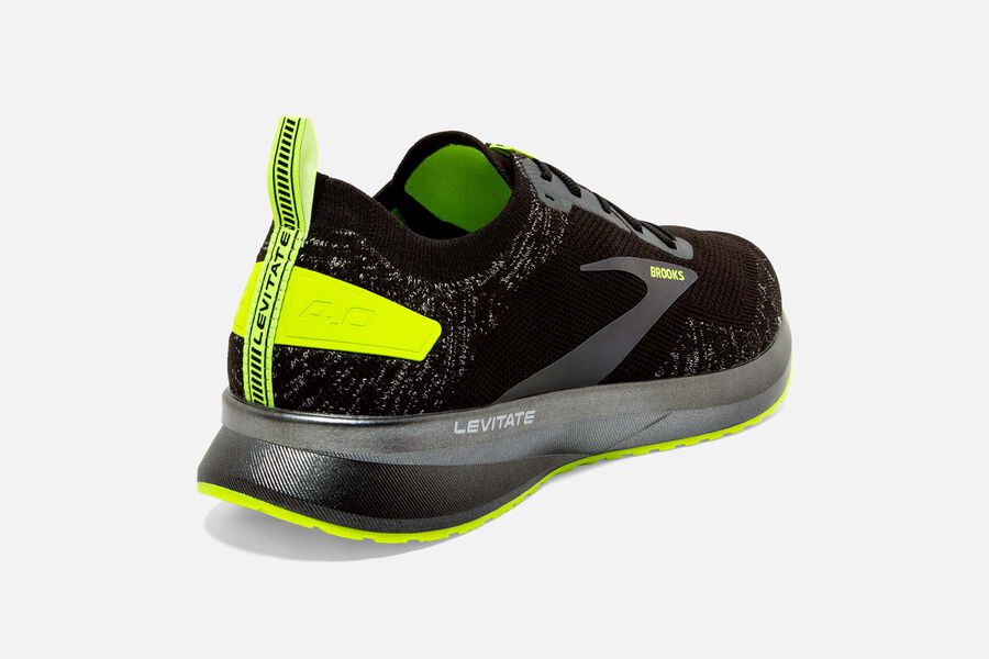 Brooks Running Shoes Womens Black/Green - Levitate 4 Road - 2470-TBJIO